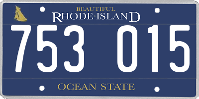 RI license plate 753015