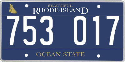RI license plate 753017
