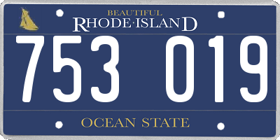RI license plate 753019