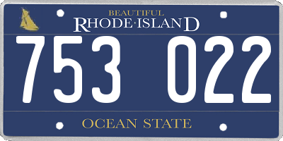 RI license plate 753022
