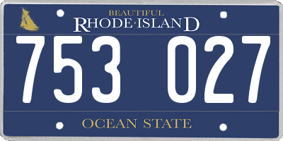 RI license plate 753027