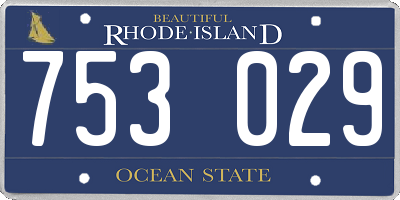 RI license plate 753029
