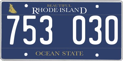 RI license plate 753030