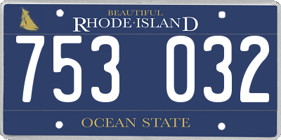 RI license plate 753032