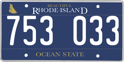 RI license plate 753033