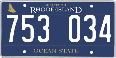 RI license plate 753034