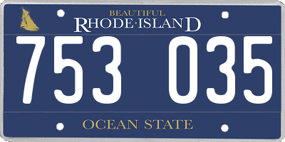 RI license plate 753035