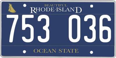 RI license plate 753036