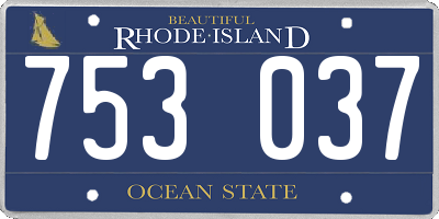 RI license plate 753037