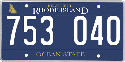 RI license plate 753040