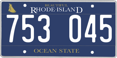 RI license plate 753045