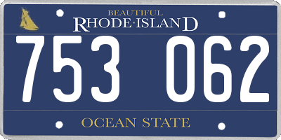RI license plate 753062