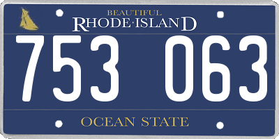 RI license plate 753063