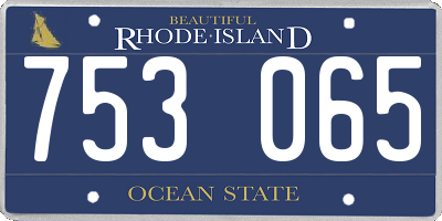 RI license plate 753065