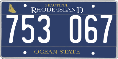 RI license plate 753067