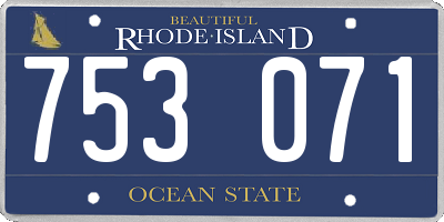 RI license plate 753071