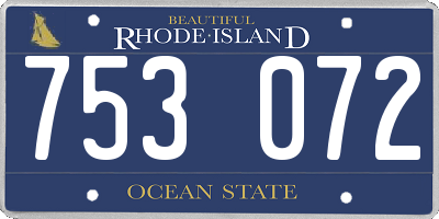 RI license plate 753072