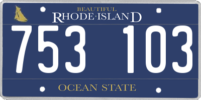 RI license plate 753103