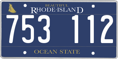 RI license plate 753112