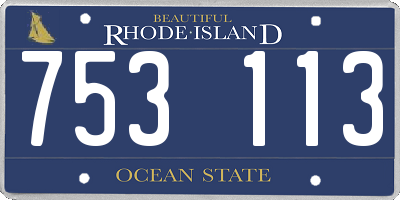 RI license plate 753113