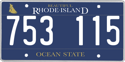 RI license plate 753115