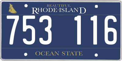 RI license plate 753116