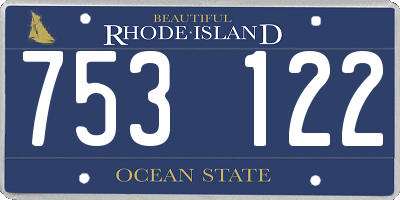 RI license plate 753122
