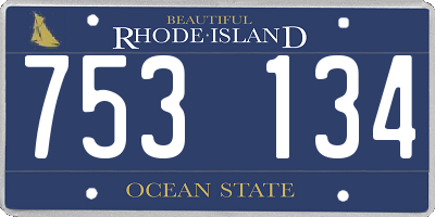 RI license plate 753134