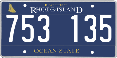RI license plate 753135