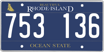RI license plate 753136