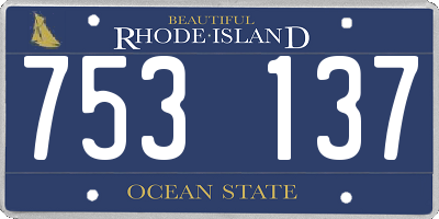 RI license plate 753137