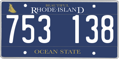 RI license plate 753138