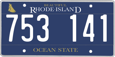 RI license plate 753141