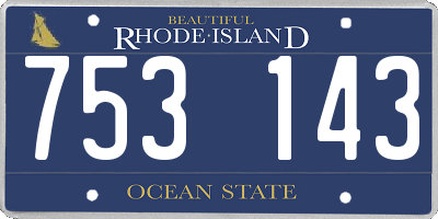 RI license plate 753143