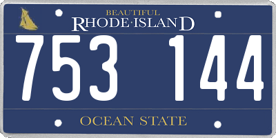 RI license plate 753144
