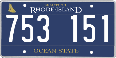 RI license plate 753151