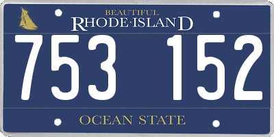 RI license plate 753152