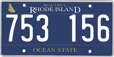 RI license plate 753156