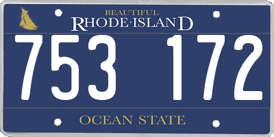 RI license plate 753172