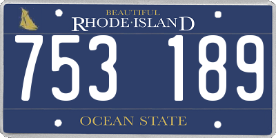 RI license plate 753189