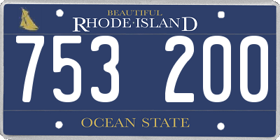 RI license plate 753200