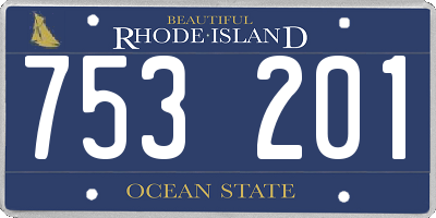 RI license plate 753201
