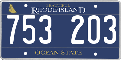 RI license plate 753203