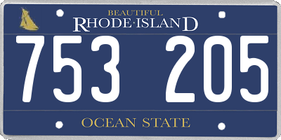 RI license plate 753205