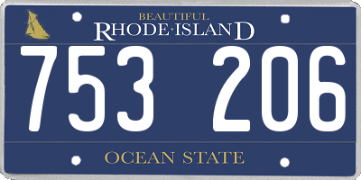 RI license plate 753206