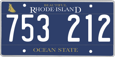 RI license plate 753212