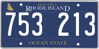 RI license plate 753213