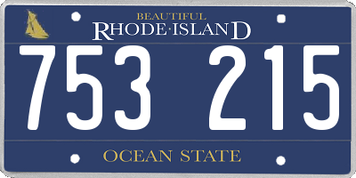 RI license plate 753215