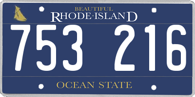 RI license plate 753216