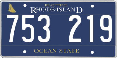 RI license plate 753219